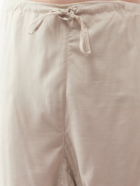 VASTRAMAY Men's Green Cotton Blend Kurta and Pyjama Set